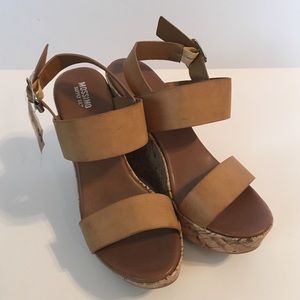NWT tan and cork heels; Mossimo Supply Co wedges